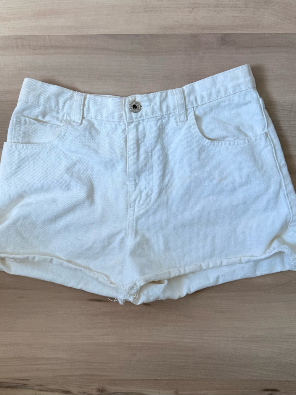 Women’s White Denim Shorts - Classic High-Waist